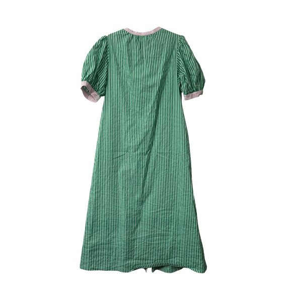 Addison Bay Green Pink Striped Cabana Button Down Casual Maxi Dress Womens Small - Picture 6 of 7